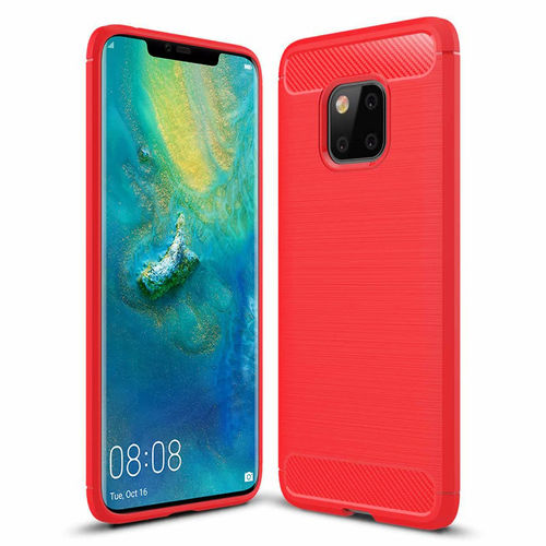 Flexi Slim Carbon Fibre Case for Huawei Mate 20 Pro - Brushed Red
